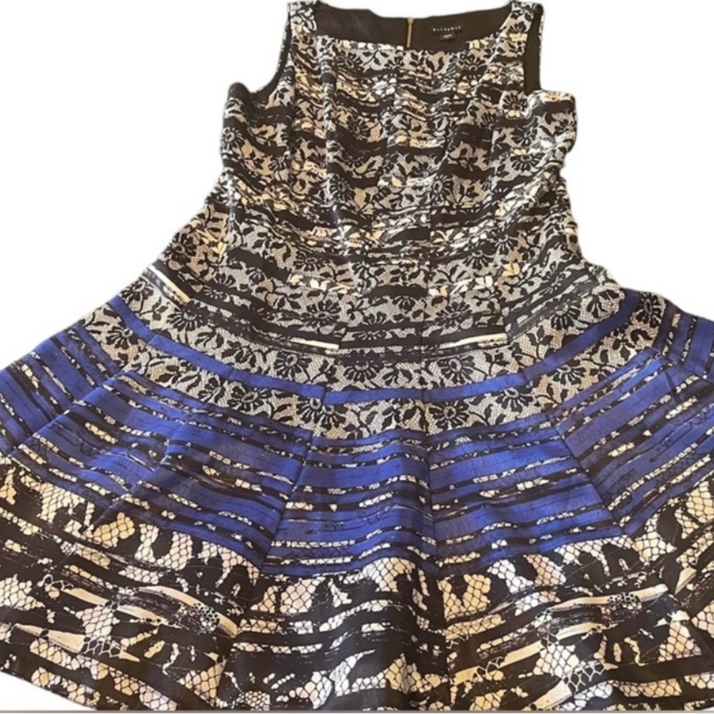 Metaphor Black and Blue Midi Dress